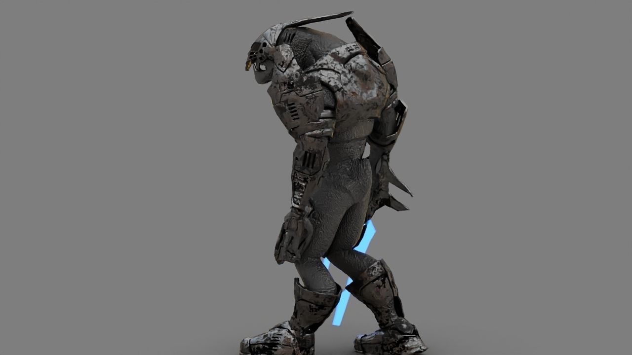Alien Chief  rigged - animated character 3D model_10