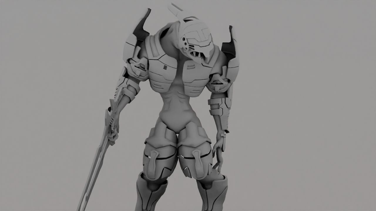 Alien Chief  rigged - animated character 3D model_30