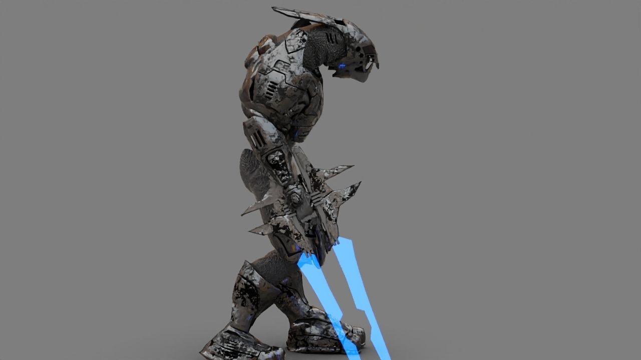 Alien Chief  rigged - animated character 3D model_5