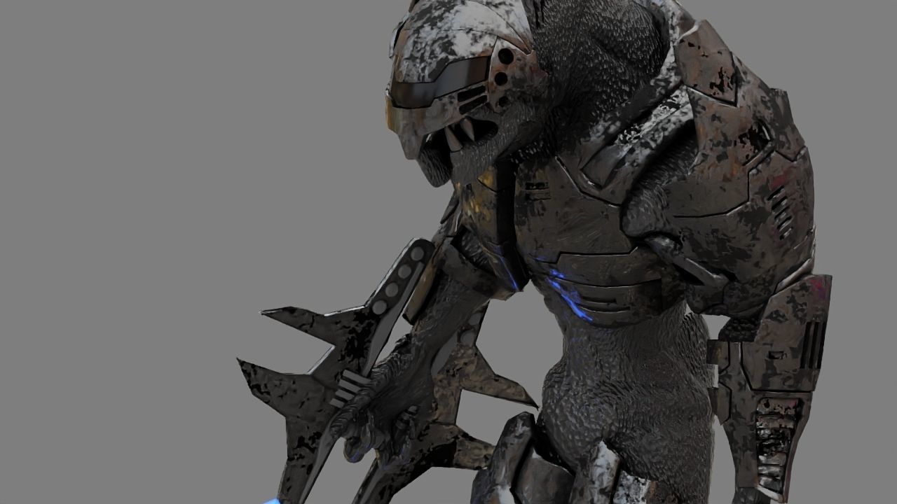 Alien Chief  rigged - animated character 3D model_20