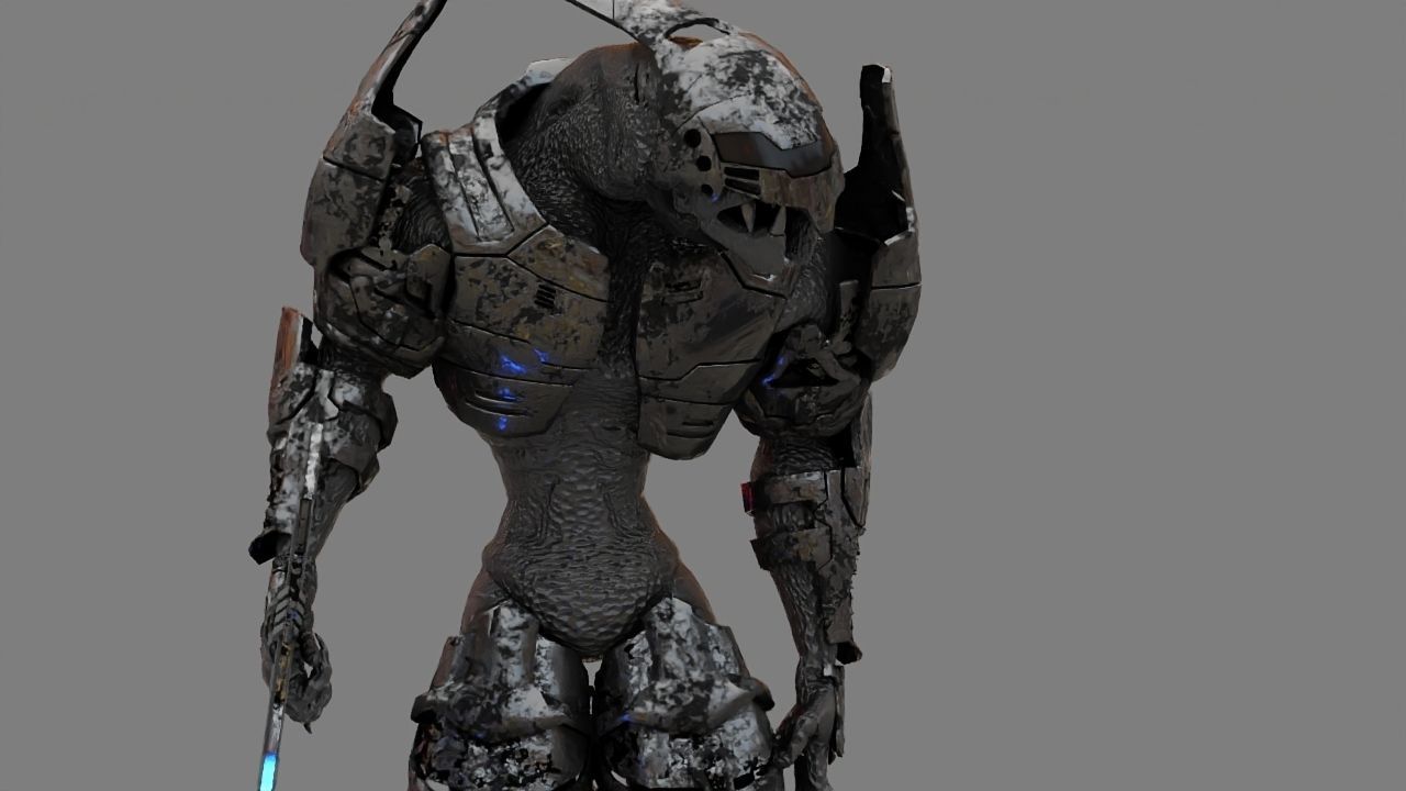 Alien Chief  rigged - animated character 3D model_14