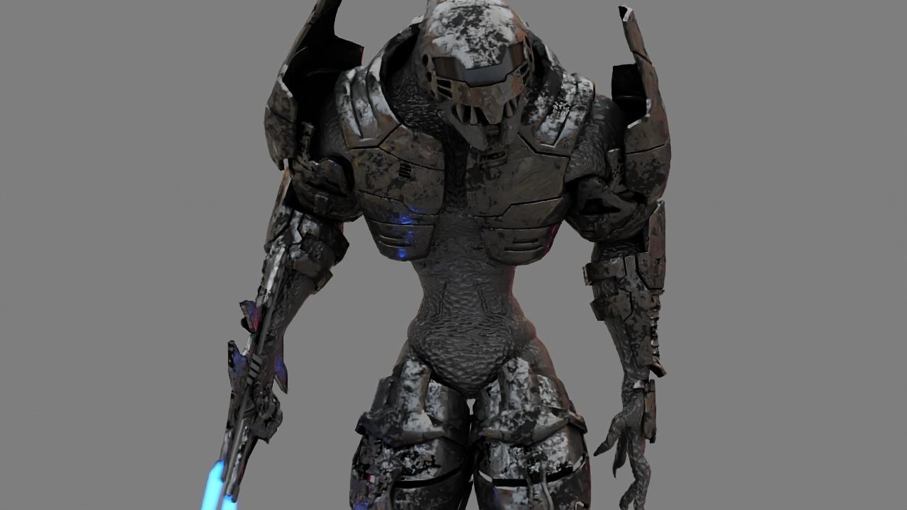 Alien Chief  rigged - animated character 3D model_12