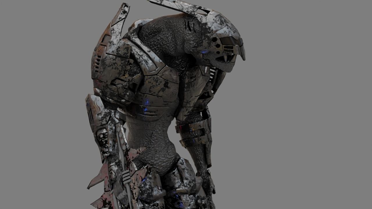 Alien Chief  rigged - animated character 3D model_15