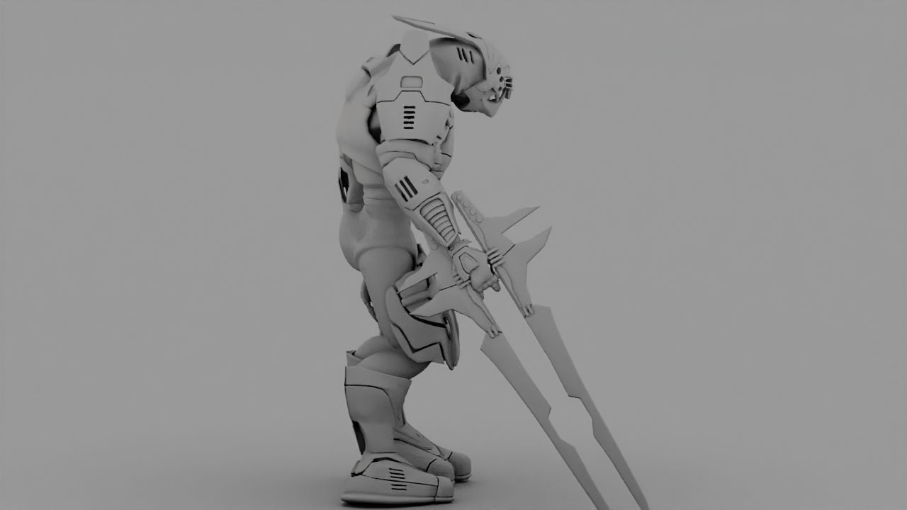 Alien Chief  rigged - animated character 3D model_29