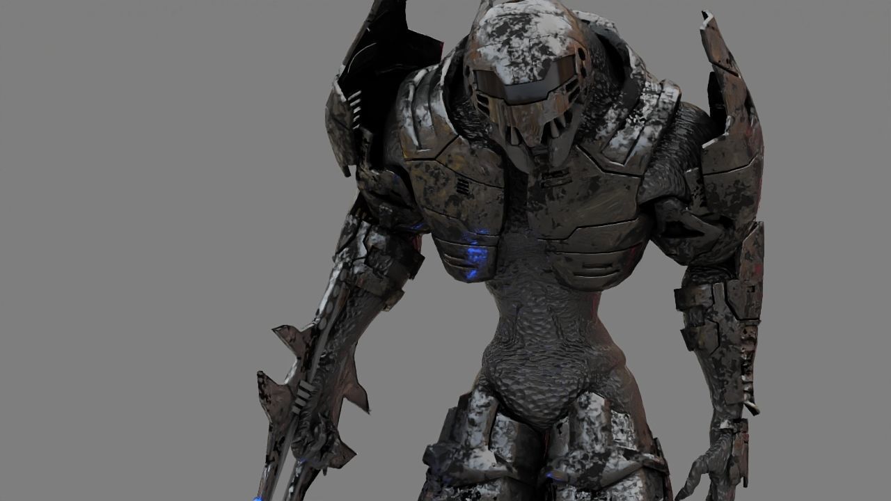 Alien Chief  rigged - animated character 3D model_22