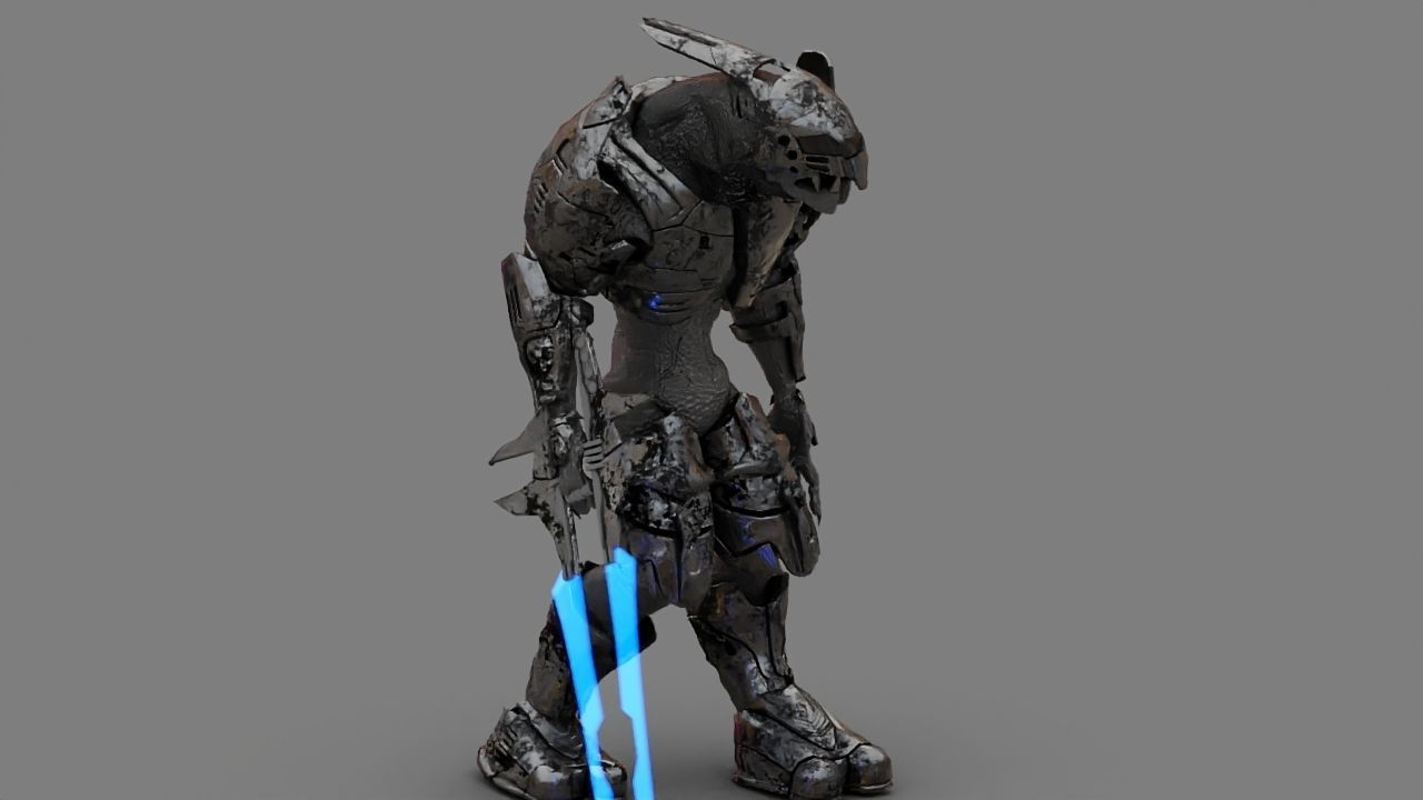 Alien Chief  rigged - animated character 3D model_4