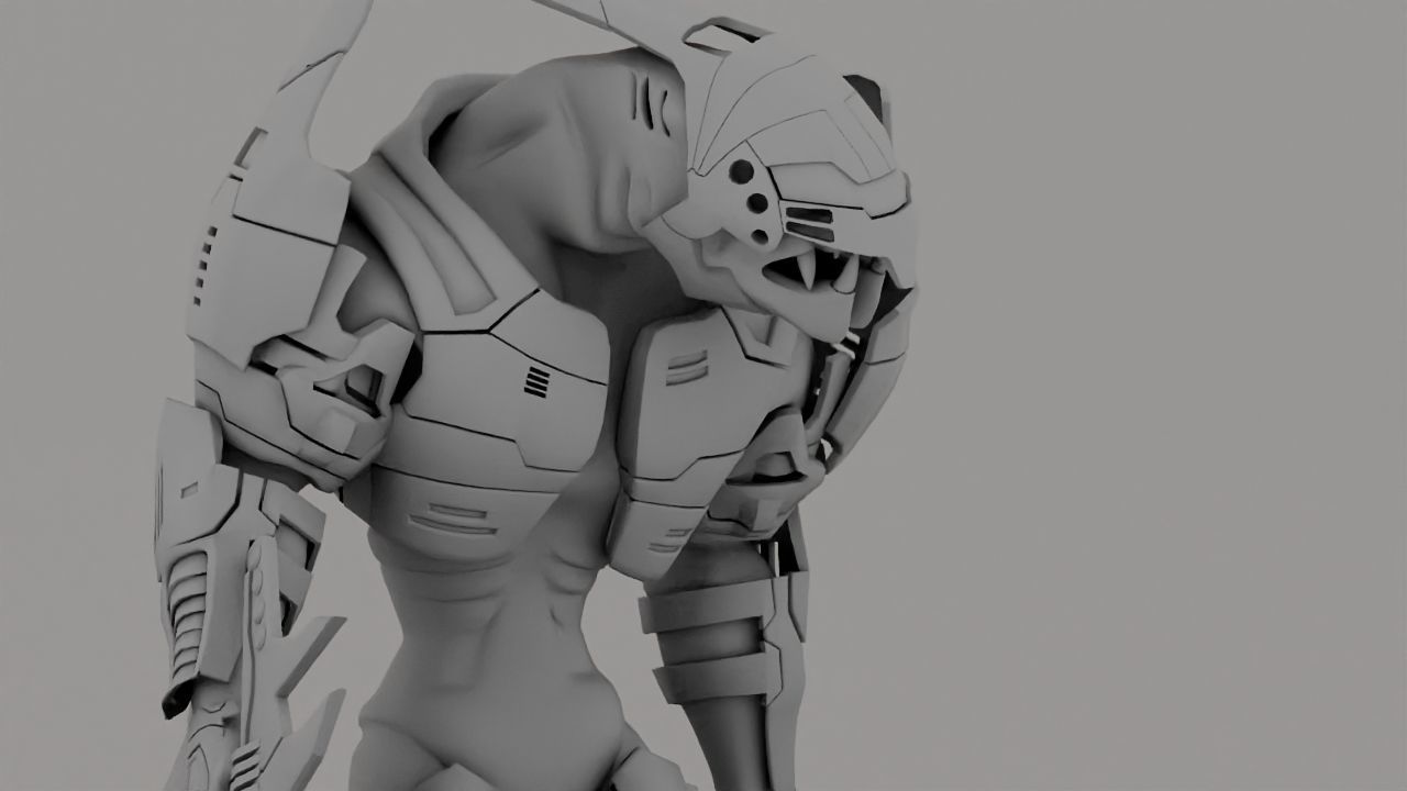 Alien Chief  rigged - animated character 3D model_35