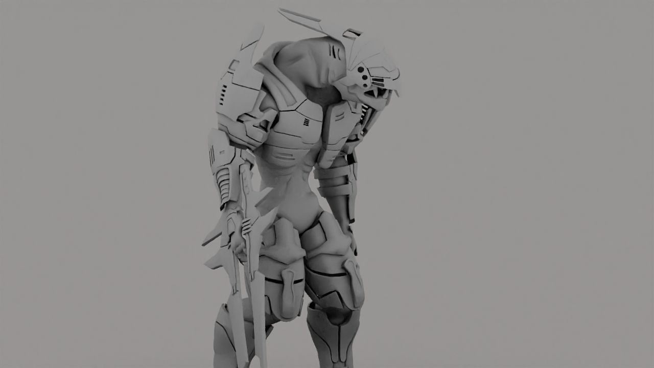 Alien Chief  rigged - animated character 3D model_27