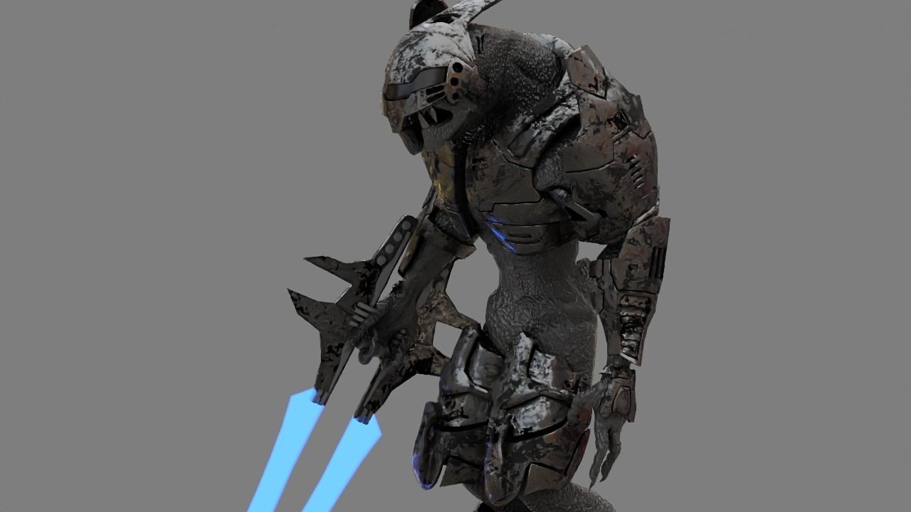 Alien Chief  rigged - animated character 3D model_11