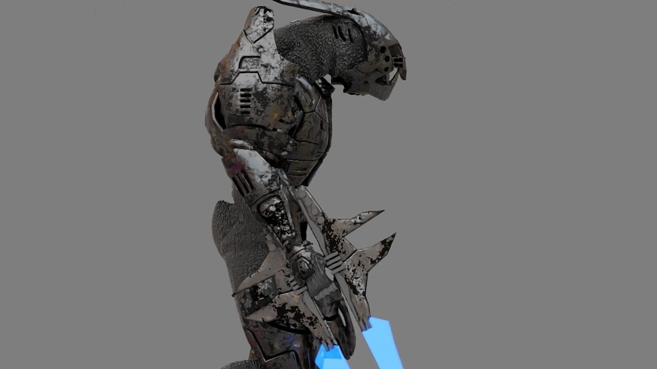 Alien Chief  rigged - animated character 3D model_16