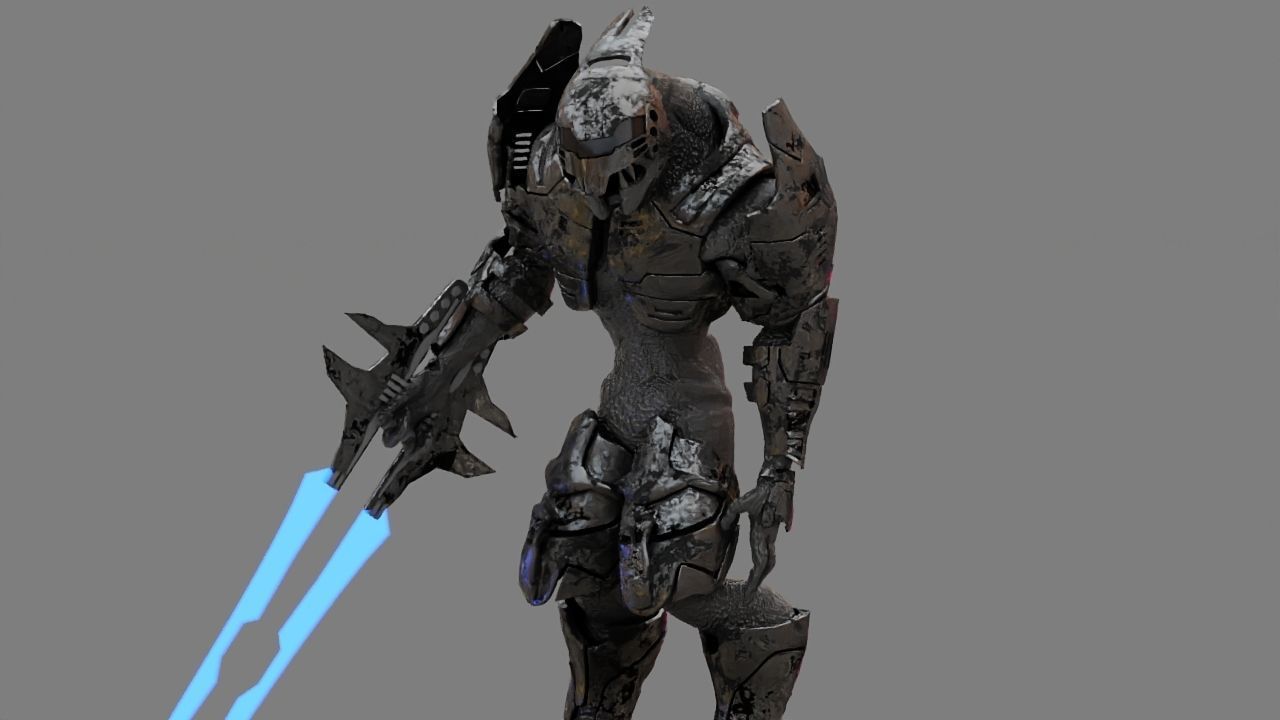 Alien Chief  rigged - animated character 3D model_25