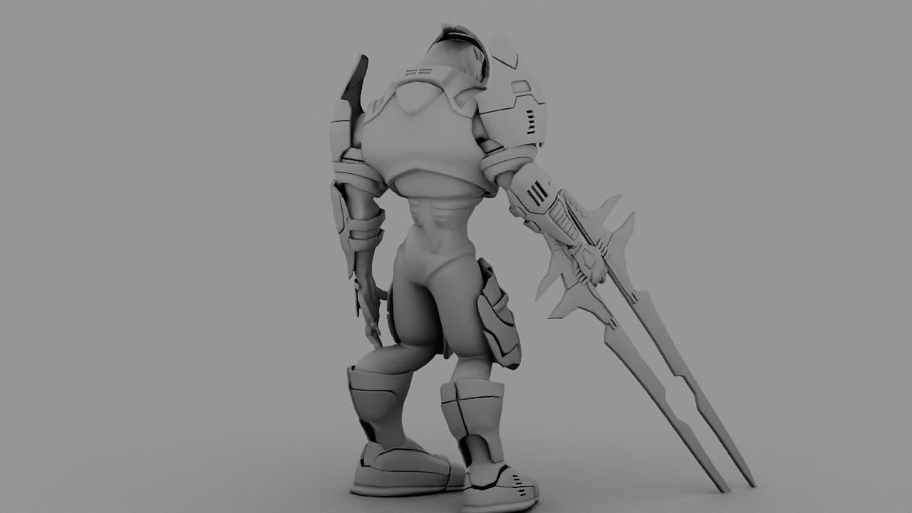 Alien Chief  rigged - animated character 3D model_31