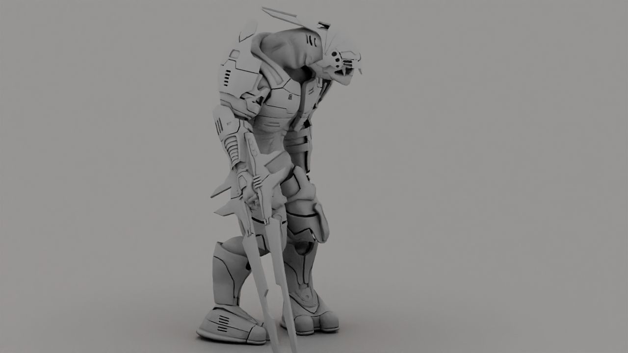 Alien Chief  rigged - animated character 3D model_28