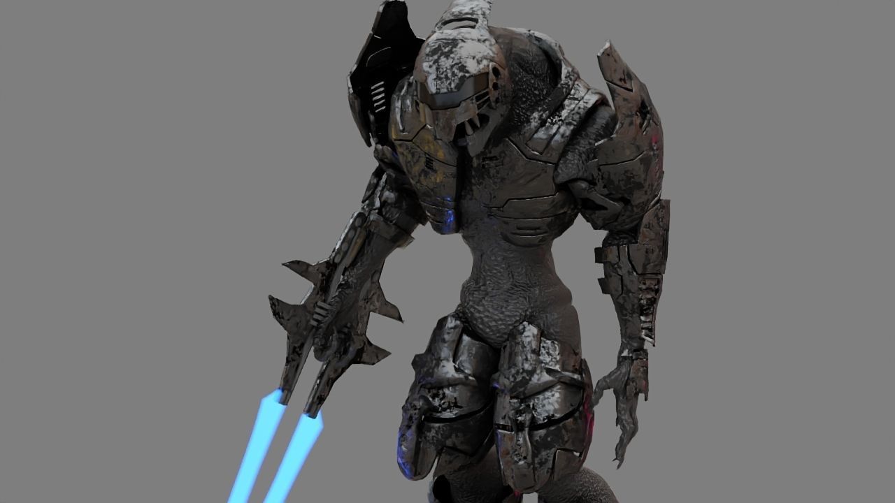 Alien Chief  rigged - animated character 3D model_1