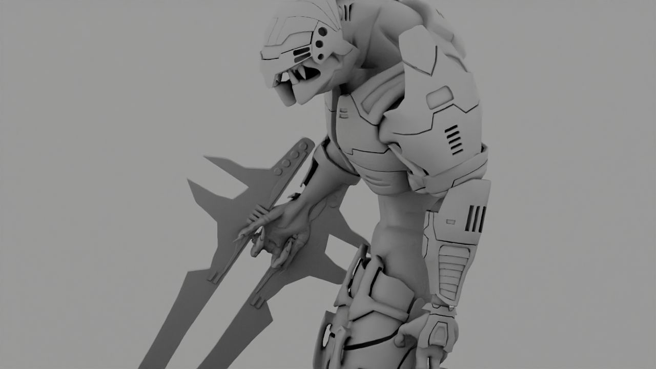 Alien Chief  rigged - animated character 3D model_33