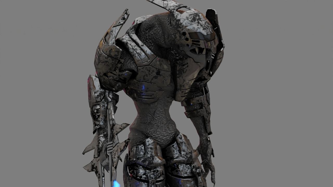 Alien Chief  rigged - animated character 3D model_23