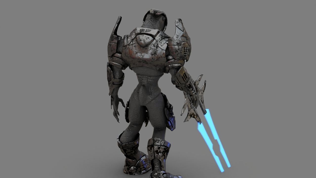 Alien Chief  rigged - animated character 3D model_8