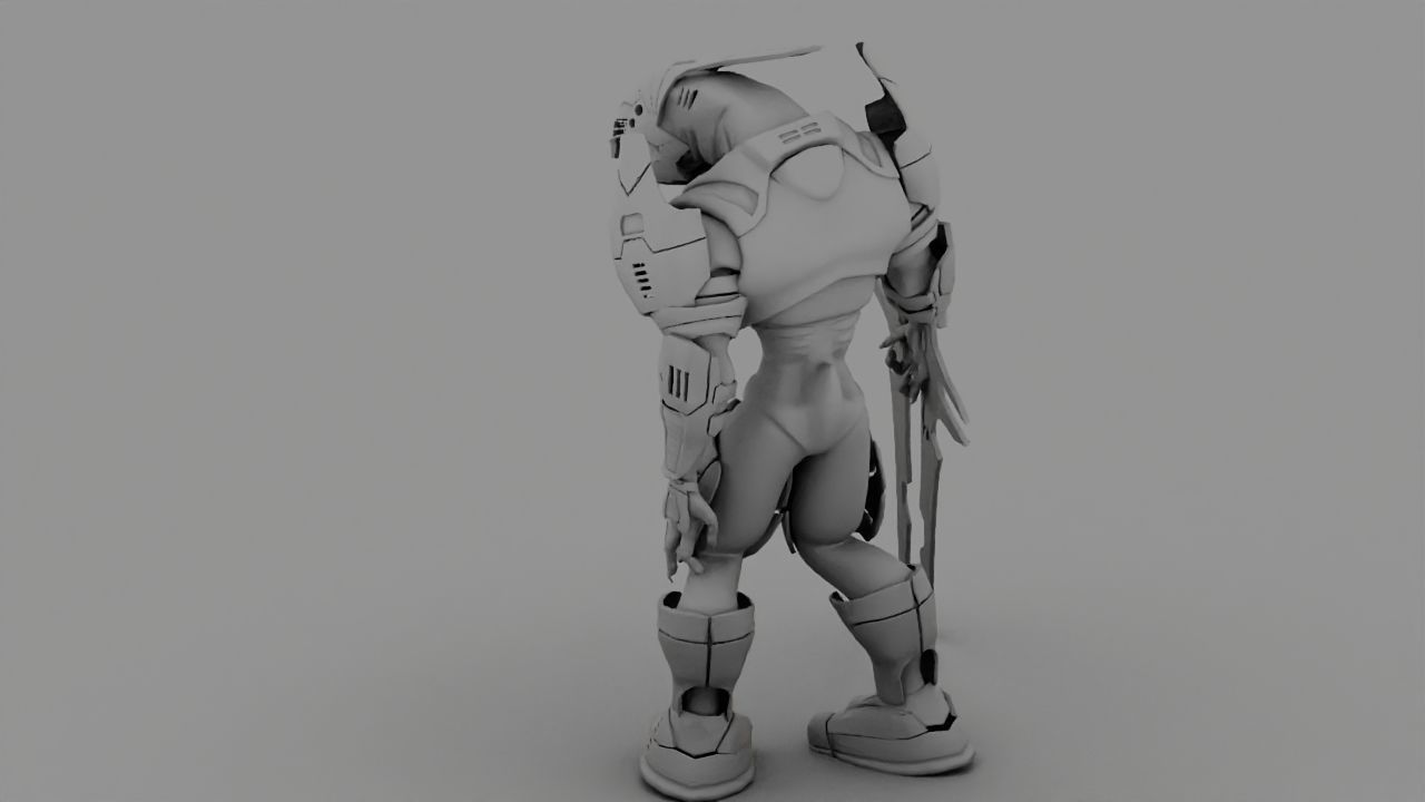 Alien Chief  rigged - animated character 3D model_32