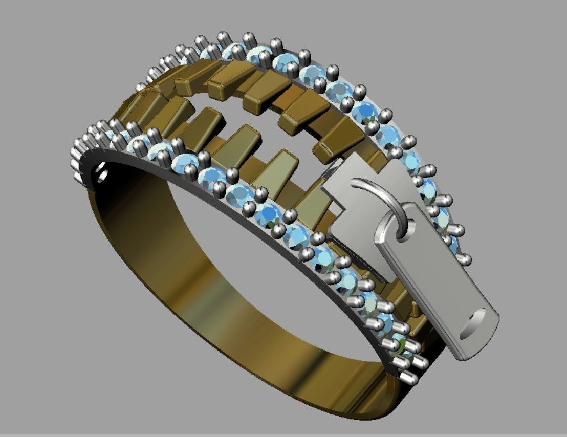 Zip Type Ring 3D print model_5
