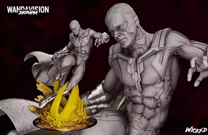 Wicked Marvel Vision Sculpture 3D print model 3D print model