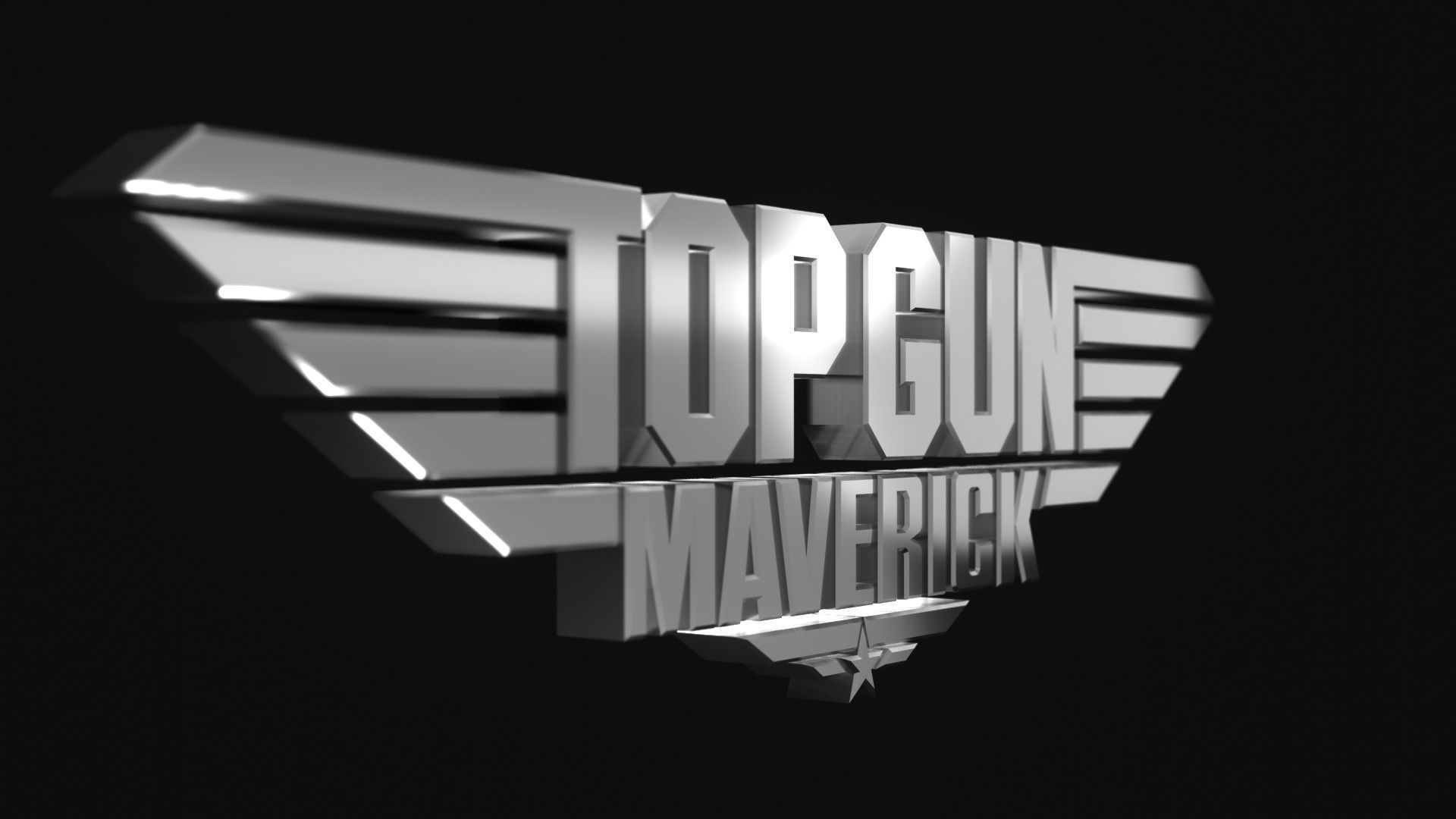 Top Gun Maverick Logo for 3D Printing Free 3D print model_1