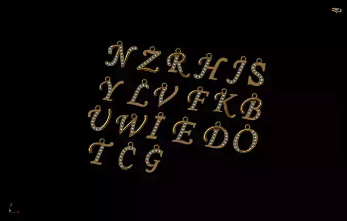 Alphabet paved letters for gemstone wax setting 3D print model