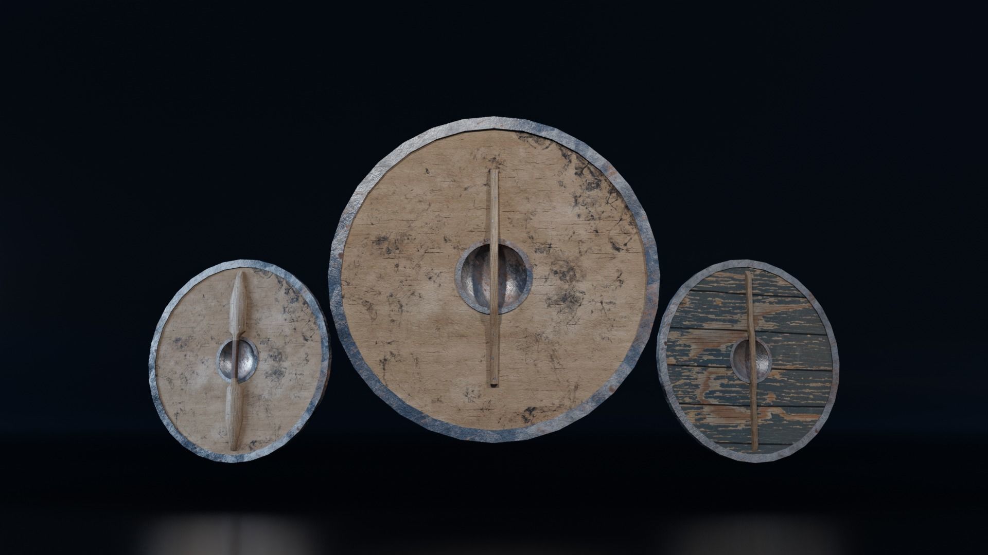 Viking Shield Low-poly 3D model_4