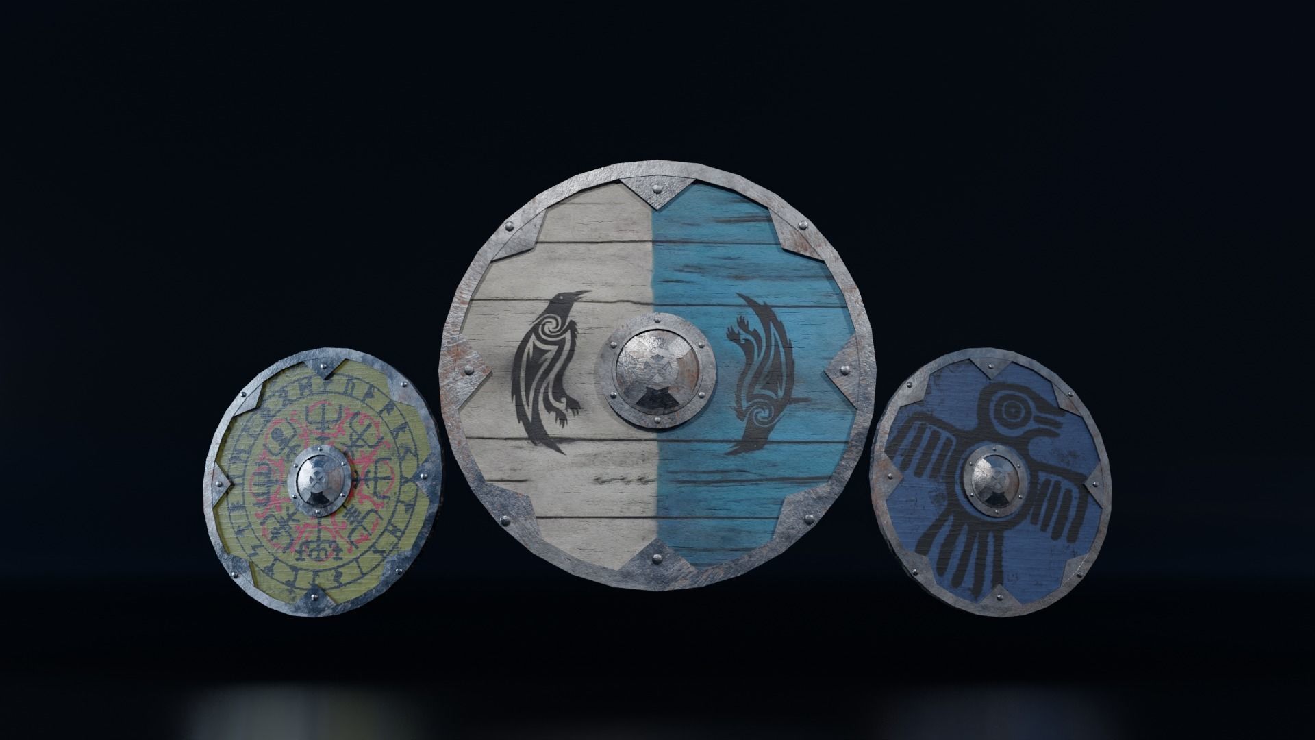 Viking Shield Low-poly 3D model_1