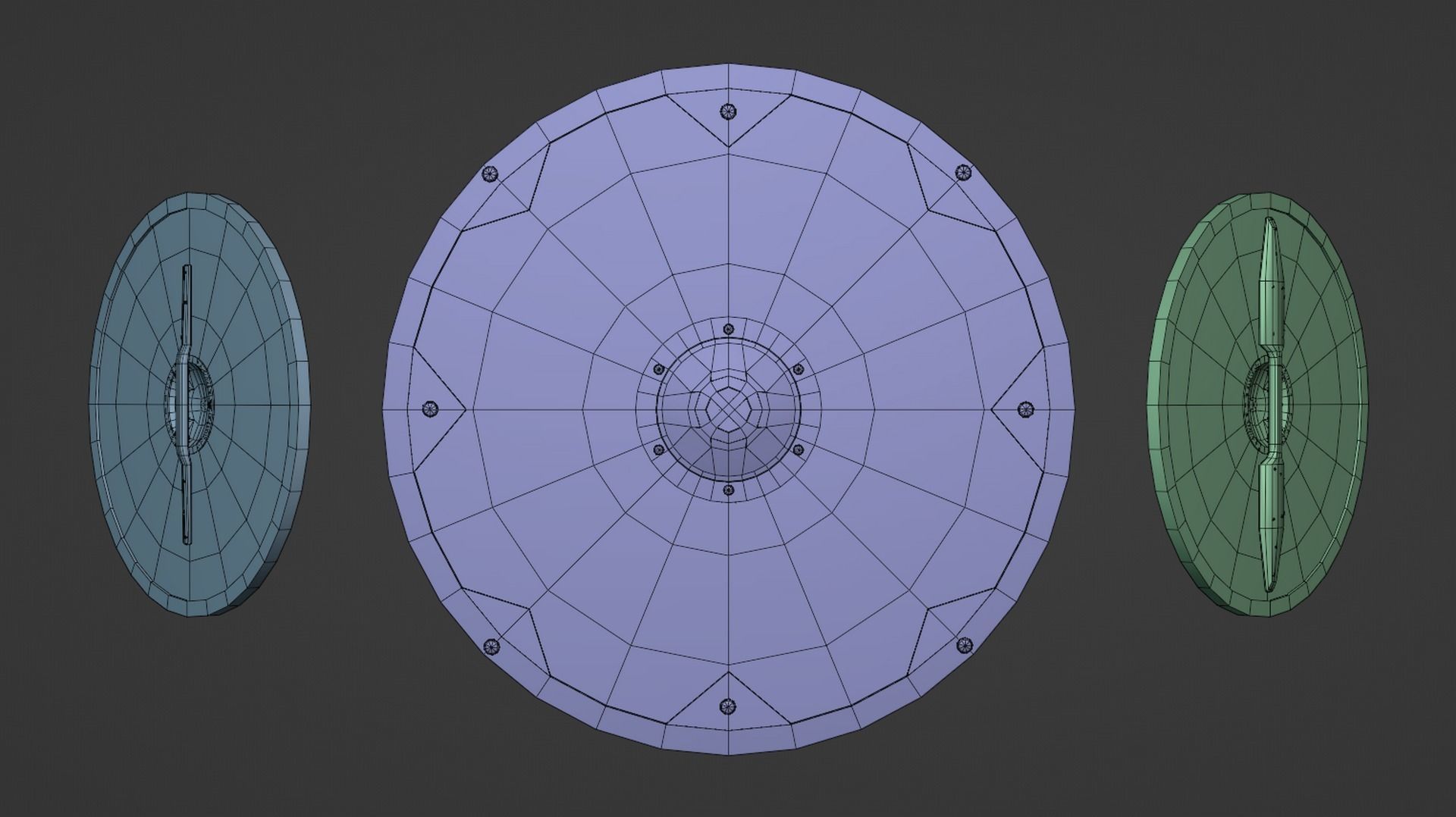 Viking Shield Low-poly 3D model_5