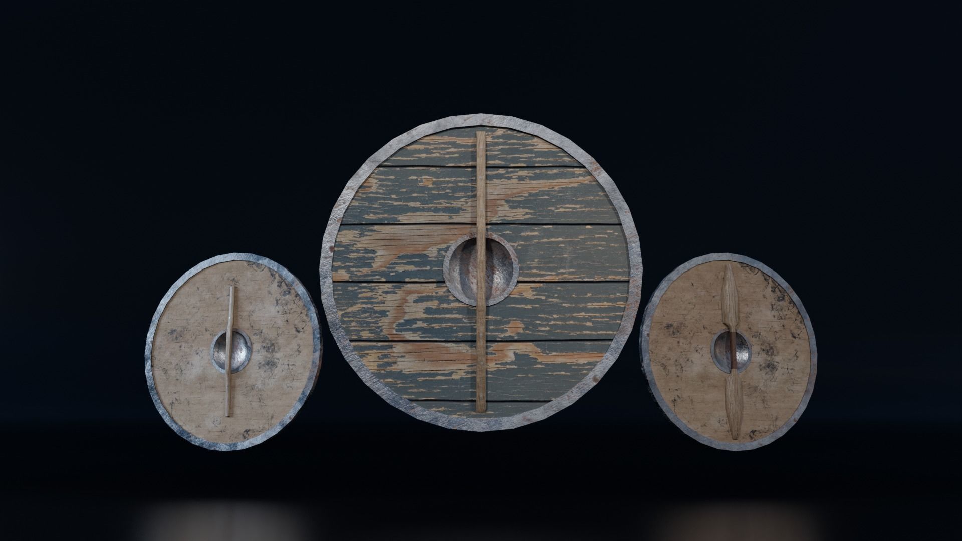 Viking Shield Low-poly 3D model_2