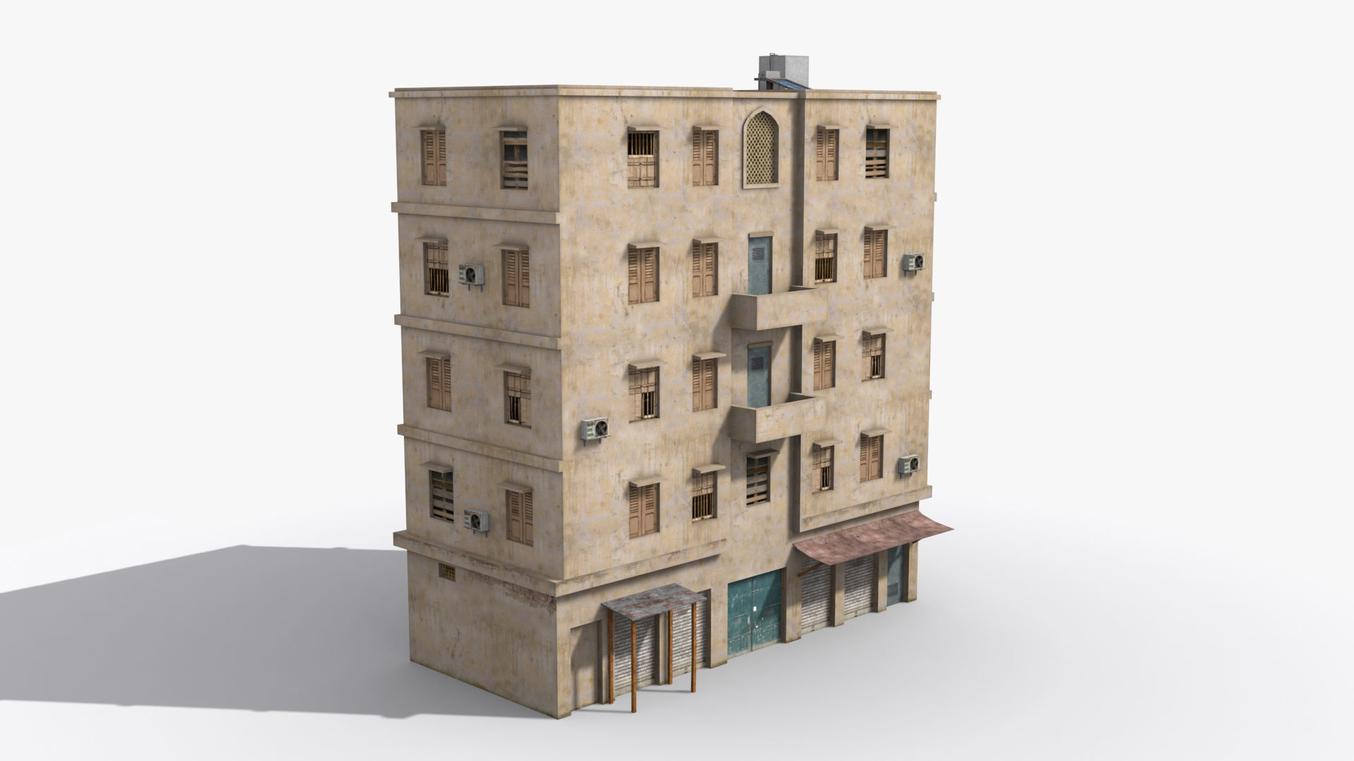 Arab Middle East Building x19 Low-poly 3D model_5