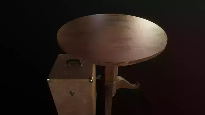 Vintage storage box and table Low-poly 3D model