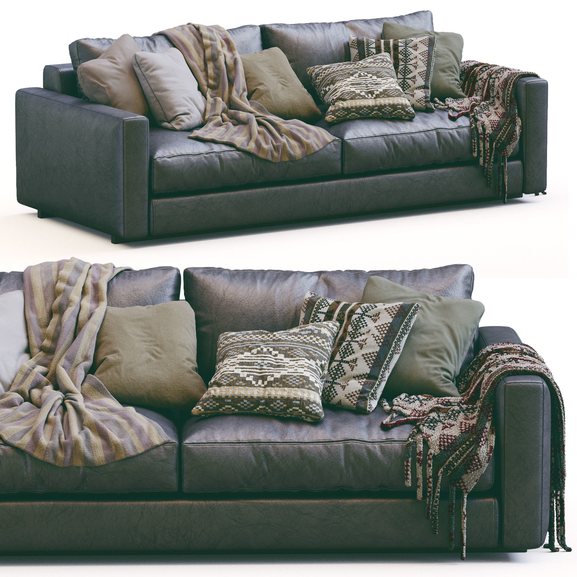 Leather Sofa Simple by Ferlea  3D model_12