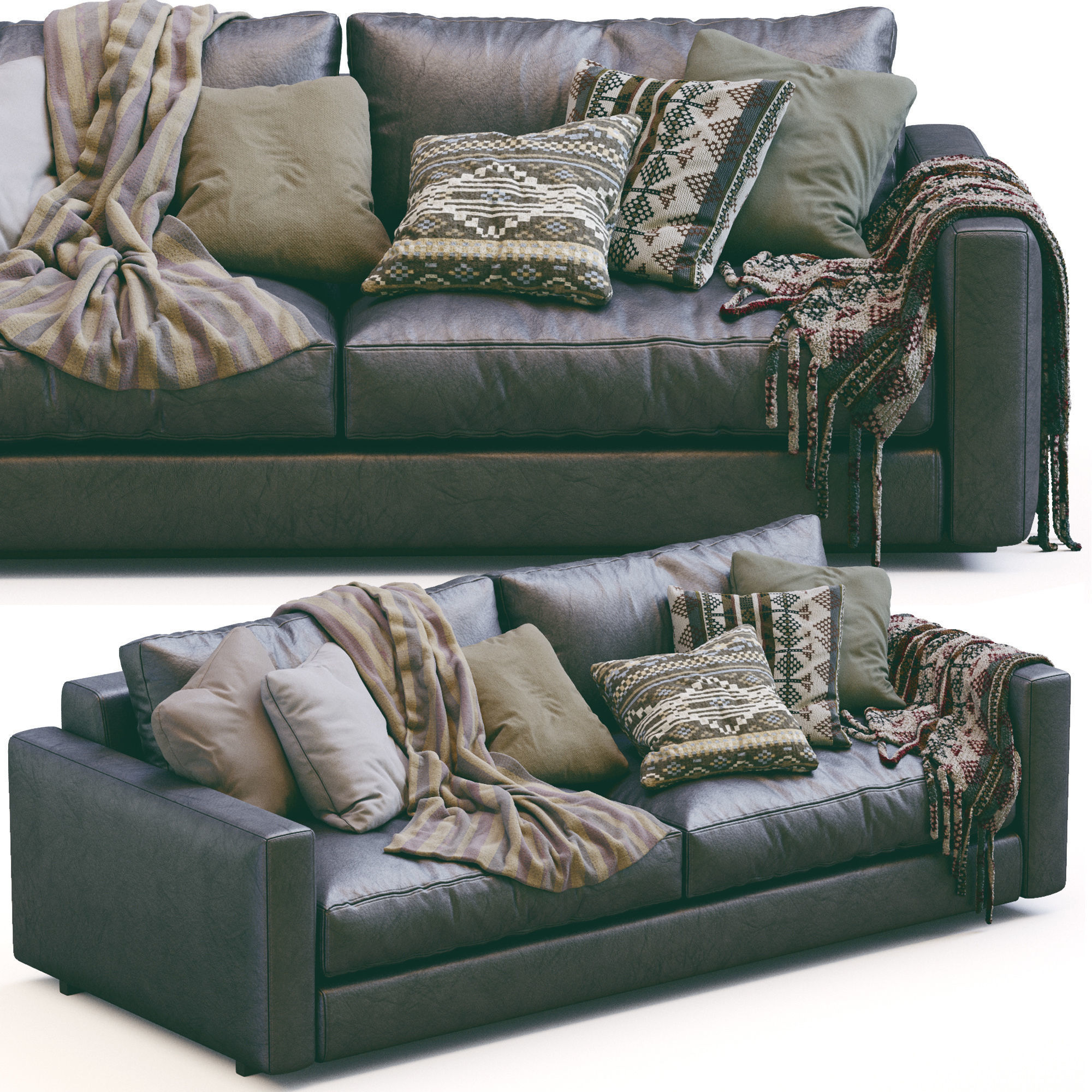 Leather Sofa Simple by Ferlea  3D model_23