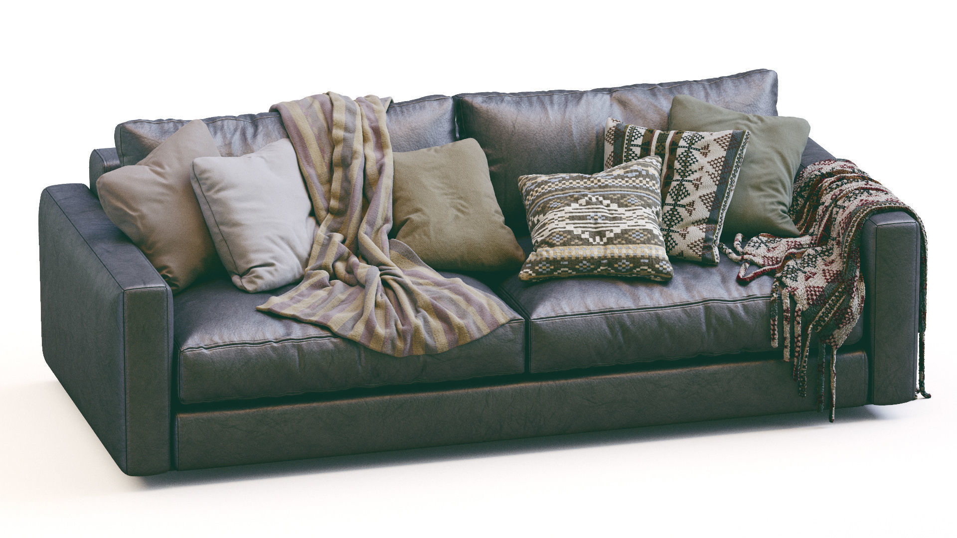 Leather Sofa Simple by Ferlea  3D model_7