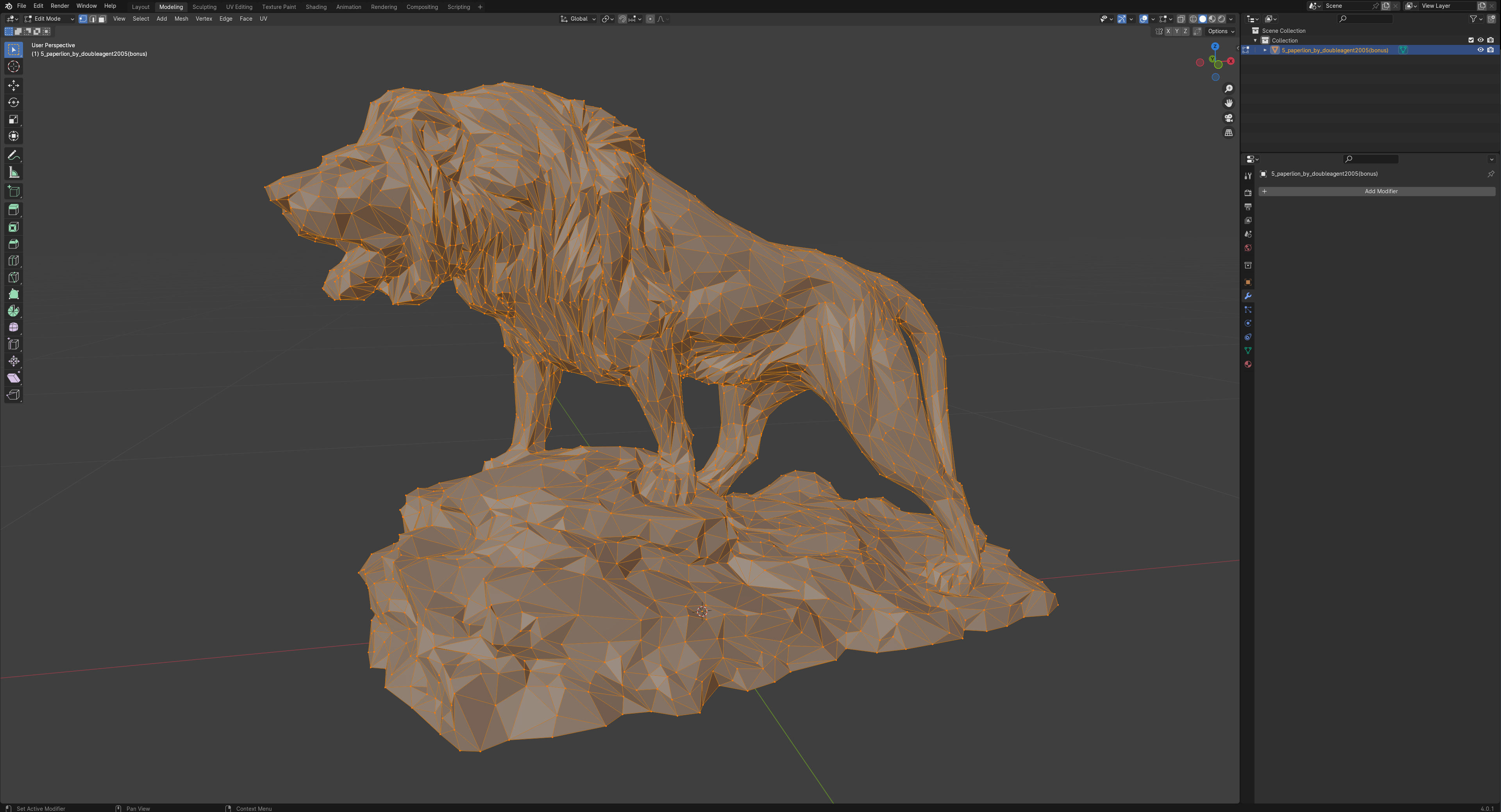 Paper Lion PBR model Low-poly 3D model_6