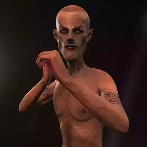 3D Fantasy Gangster Tattooed Character Animated 3D model 3D Fantasy Gangster Tattooed Character Animated 3D model