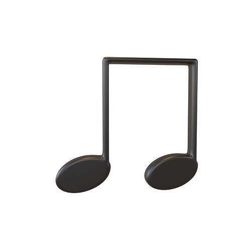 Musical Note Beamed Eighth Notes v1 001 Low-poly 3D model