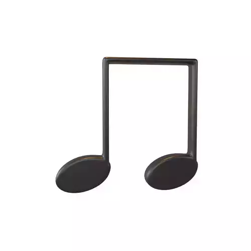 Musical Note Beamed Eighth Notes v1 001 Low-poly 3D model