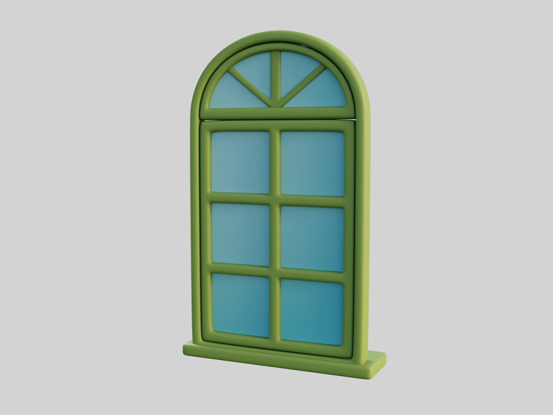 Cartoon Window 15a 3D model_4