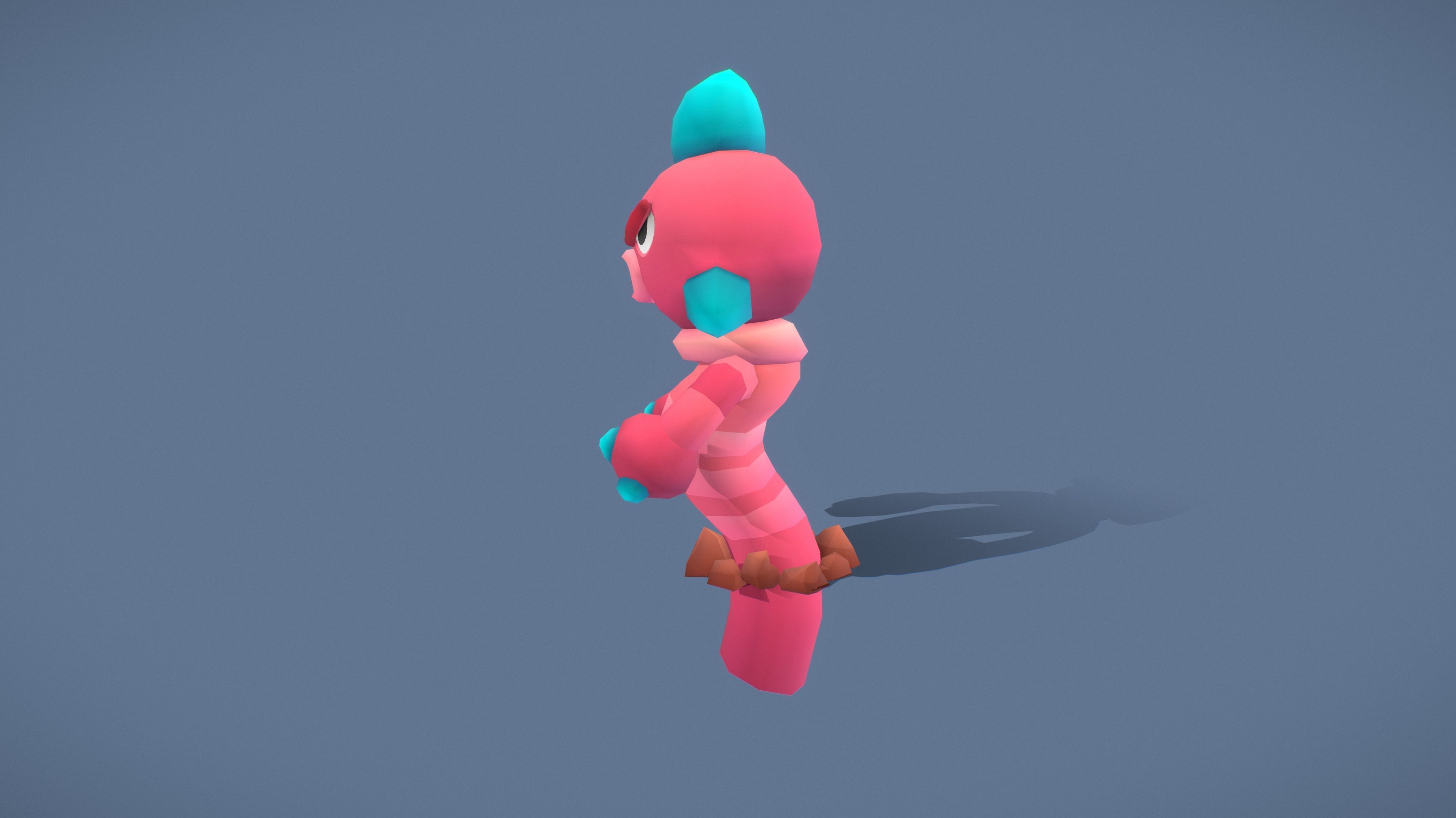 Cartoon Characters - Evolution Worm Warriors Low-poly 3D model_16