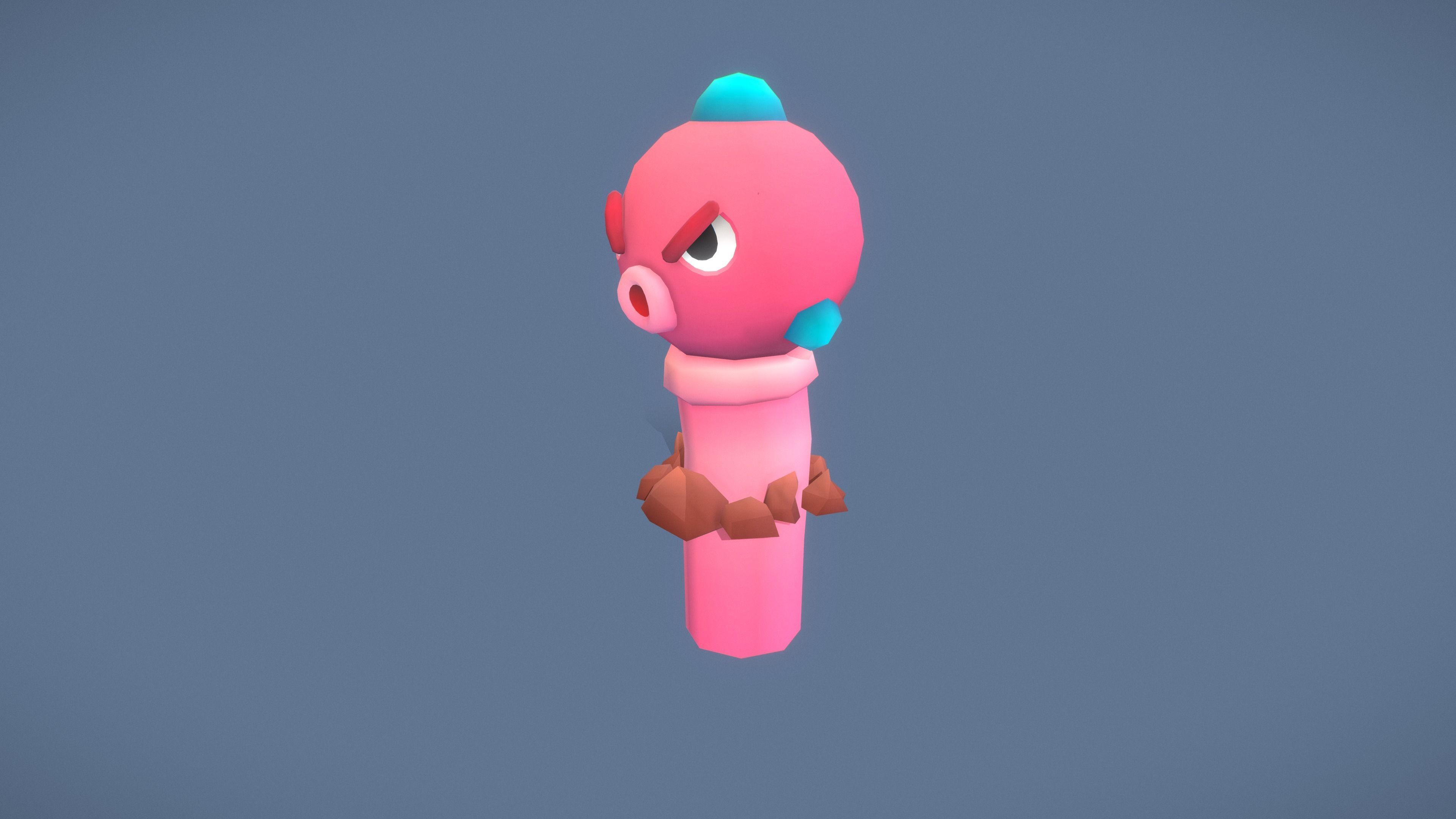 Cartoon Characters - Evolution Worm Warriors Low-poly 3D model_8