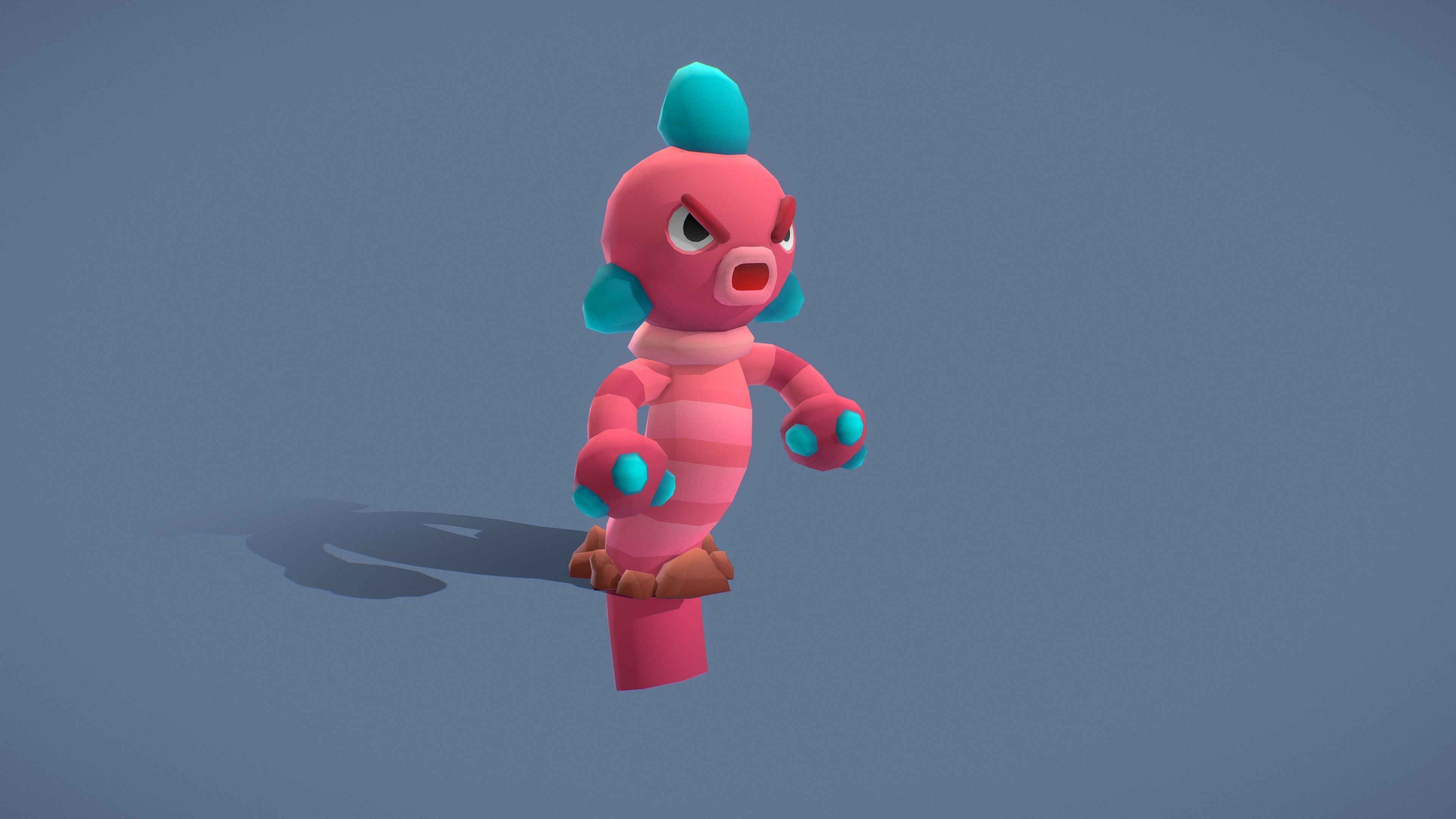 Cartoon Characters - Evolution Worm Warriors Low-poly 3D model_12
