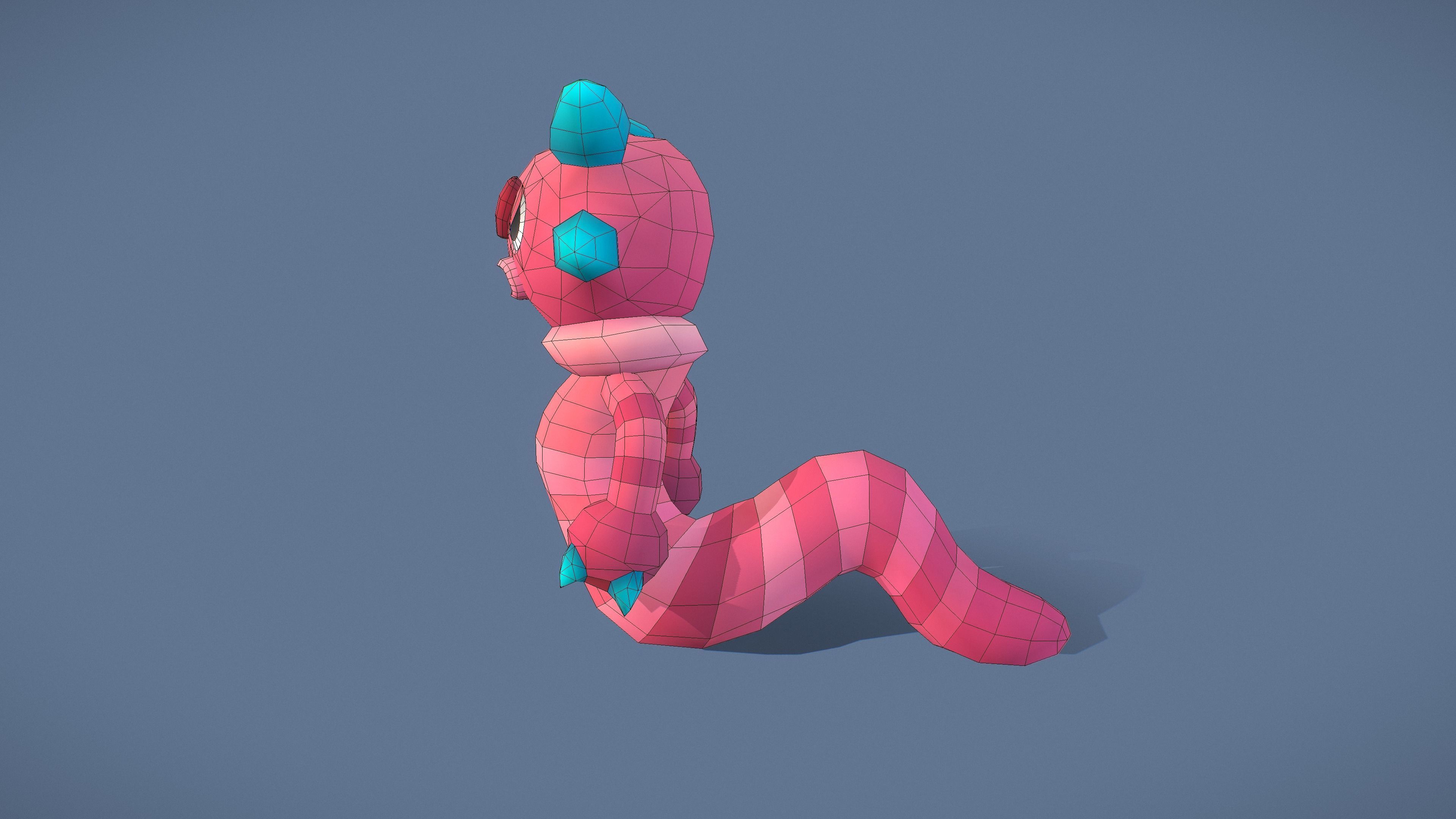 Cartoon Characters - Evolution Worm Warriors Low-poly 3D model_25