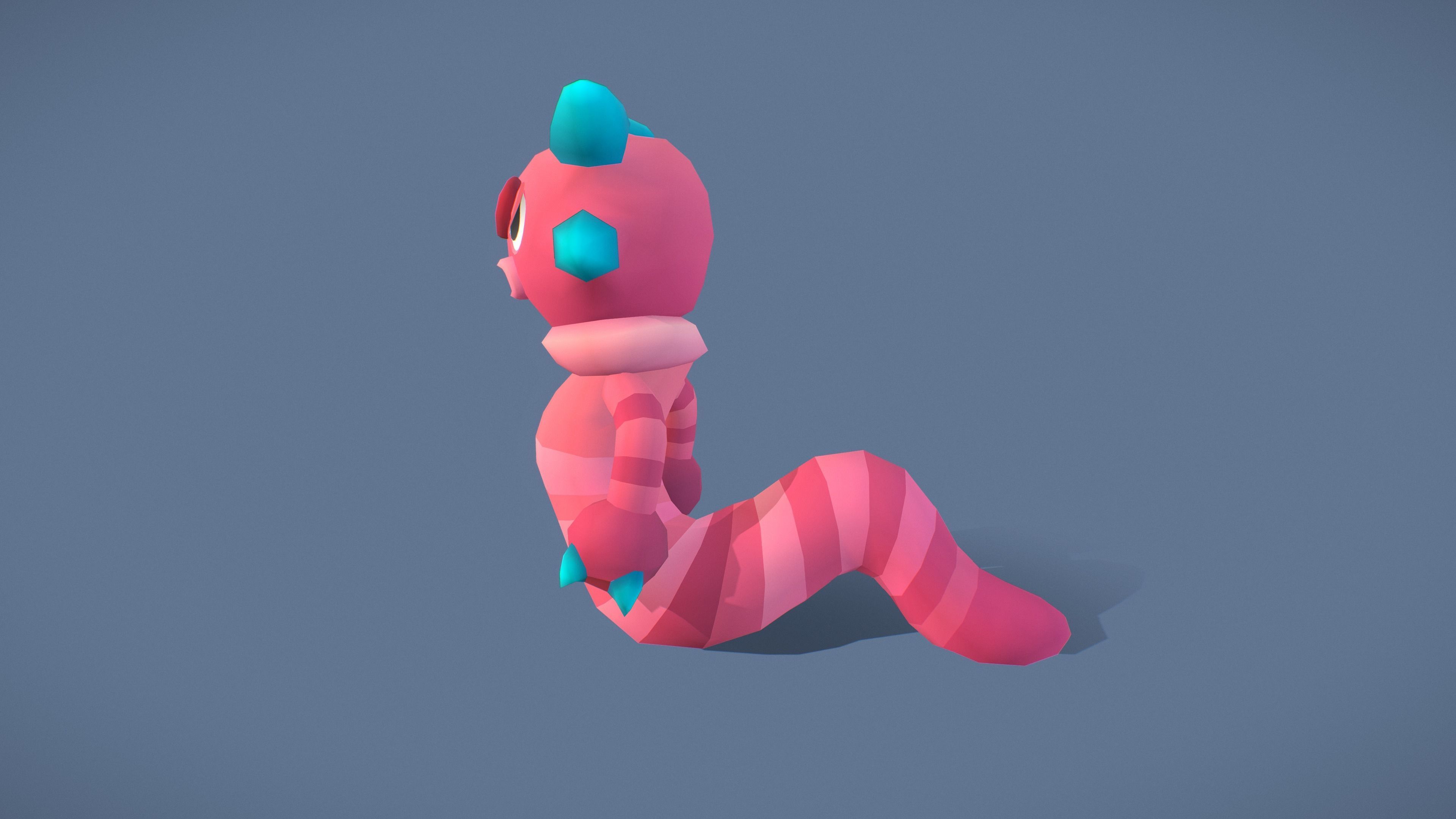 Cartoon Characters - Evolution Worm Warriors Low-poly 3D model_24