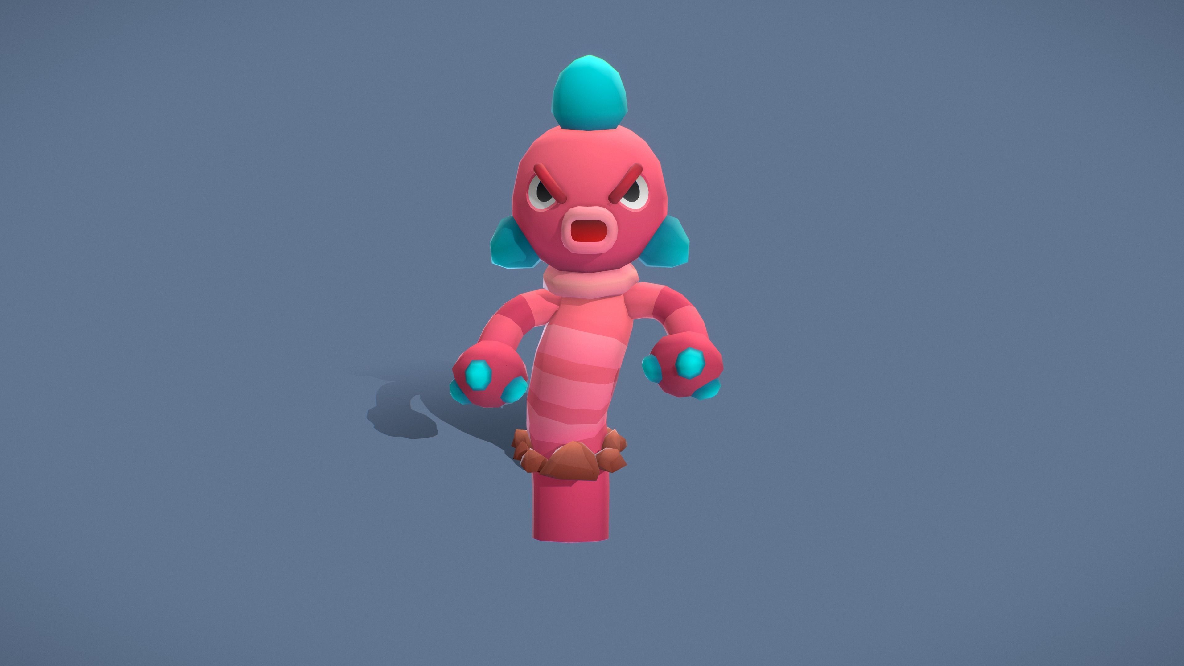 Cartoon Characters - Evolution Worm Warriors Low-poly 3D model_14