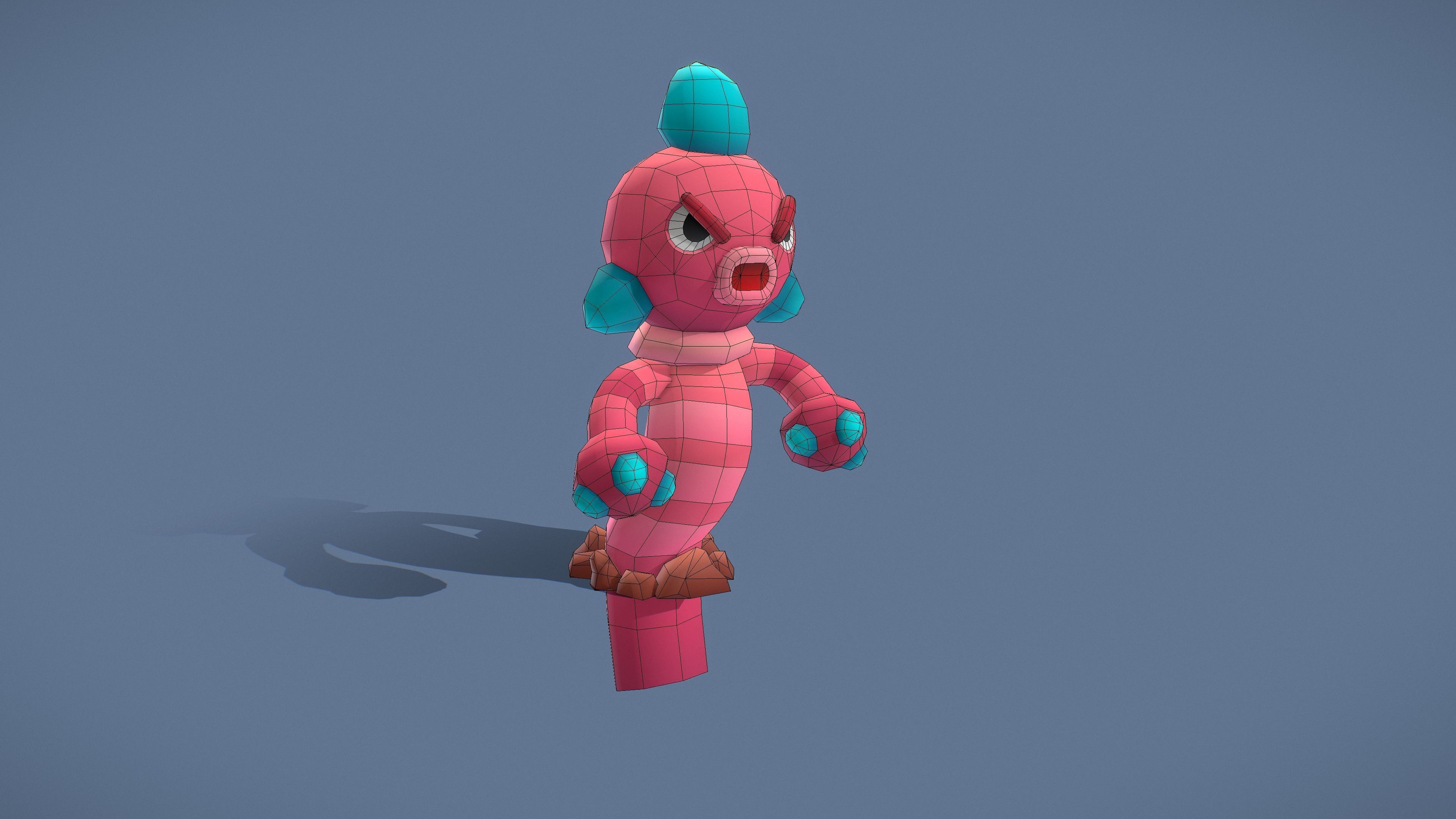Cartoon Characters - Evolution Worm Warriors Low-poly 3D model_13