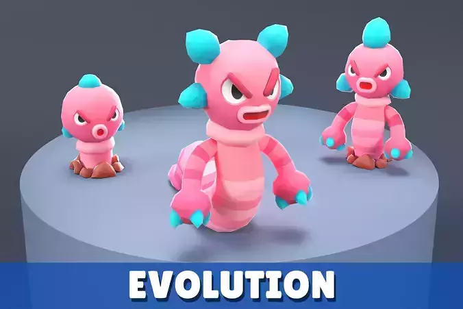 Cartoon Characters - Evolution Worm Warriors