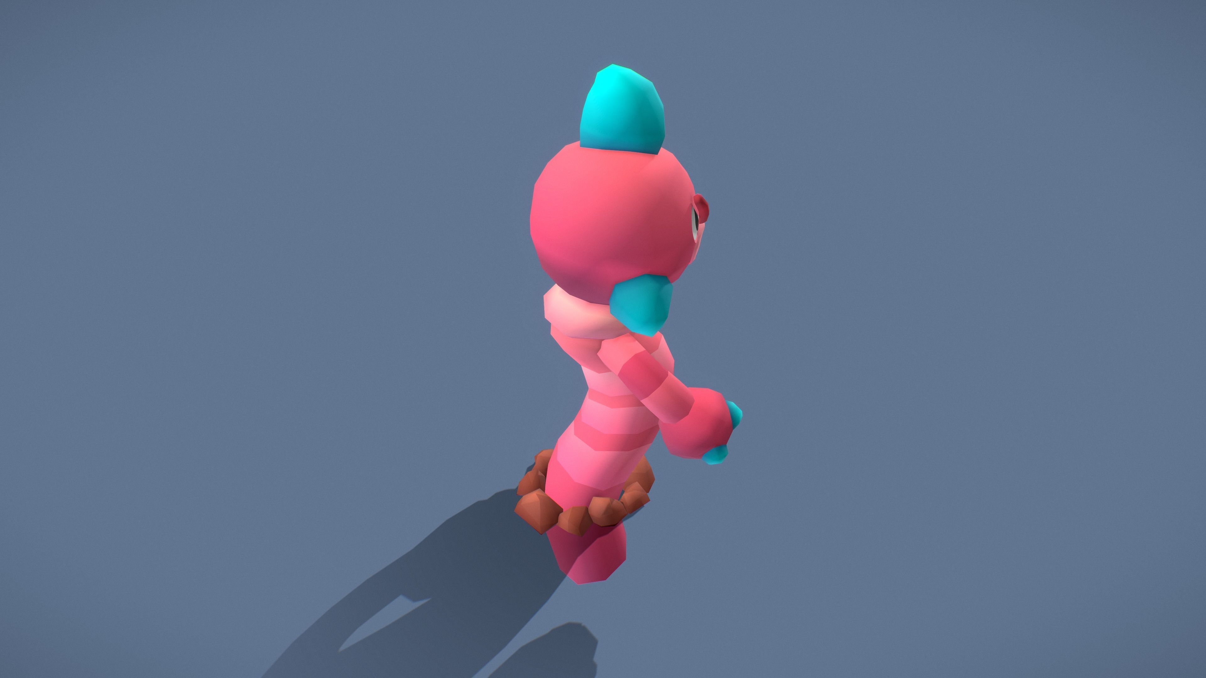 Cartoon Characters - Evolution Worm Warriors Low-poly 3D model_18