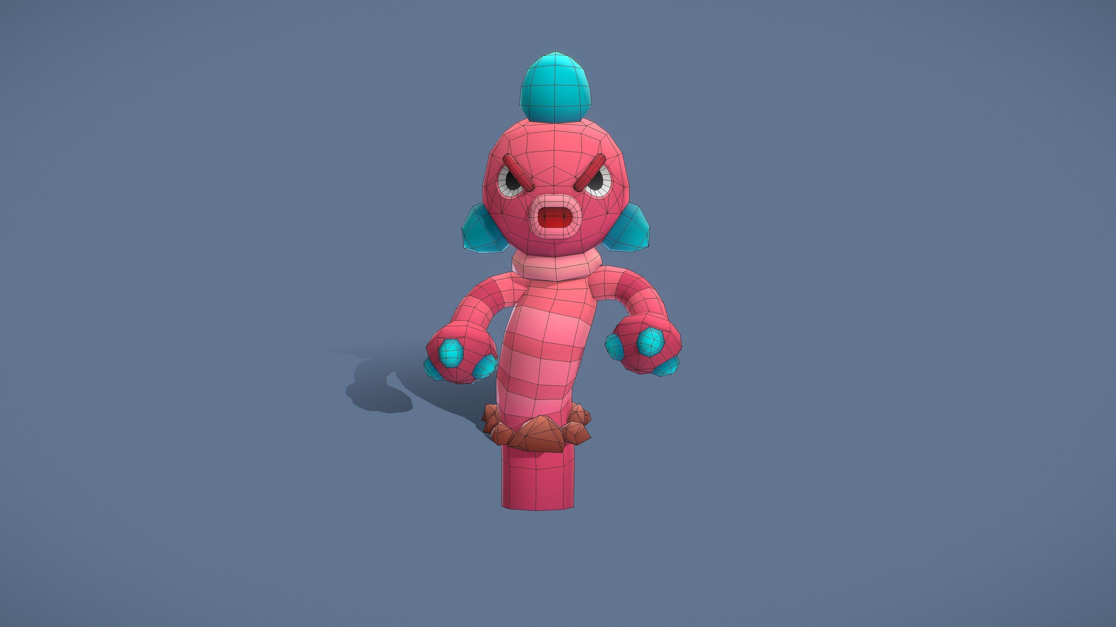 Cartoon Characters - Evolution Worm Warriors Low-poly 3D model_15